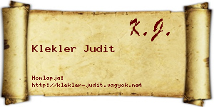 Klekler Judit névjegykártya